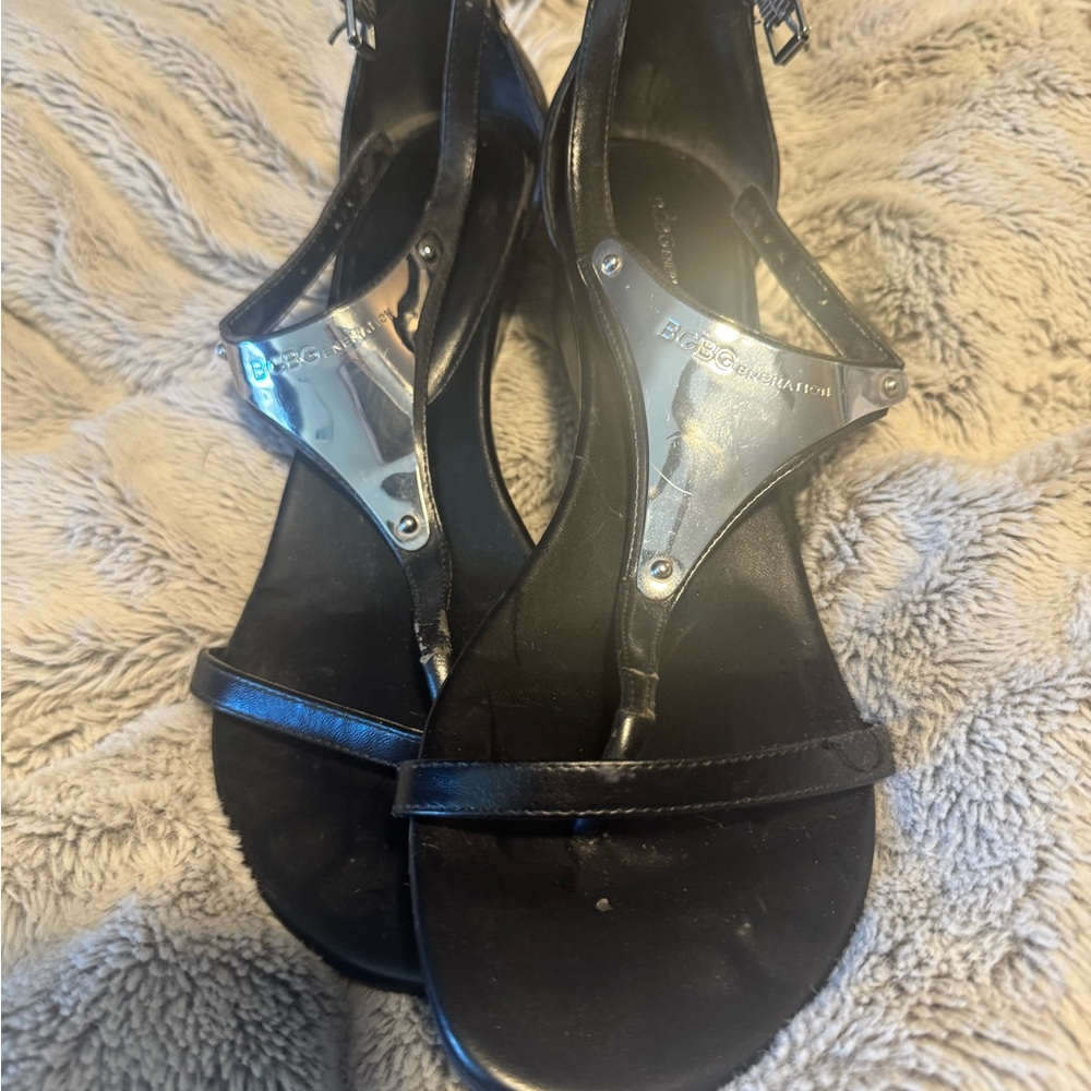 BCBG Black Flats with Silver Accent